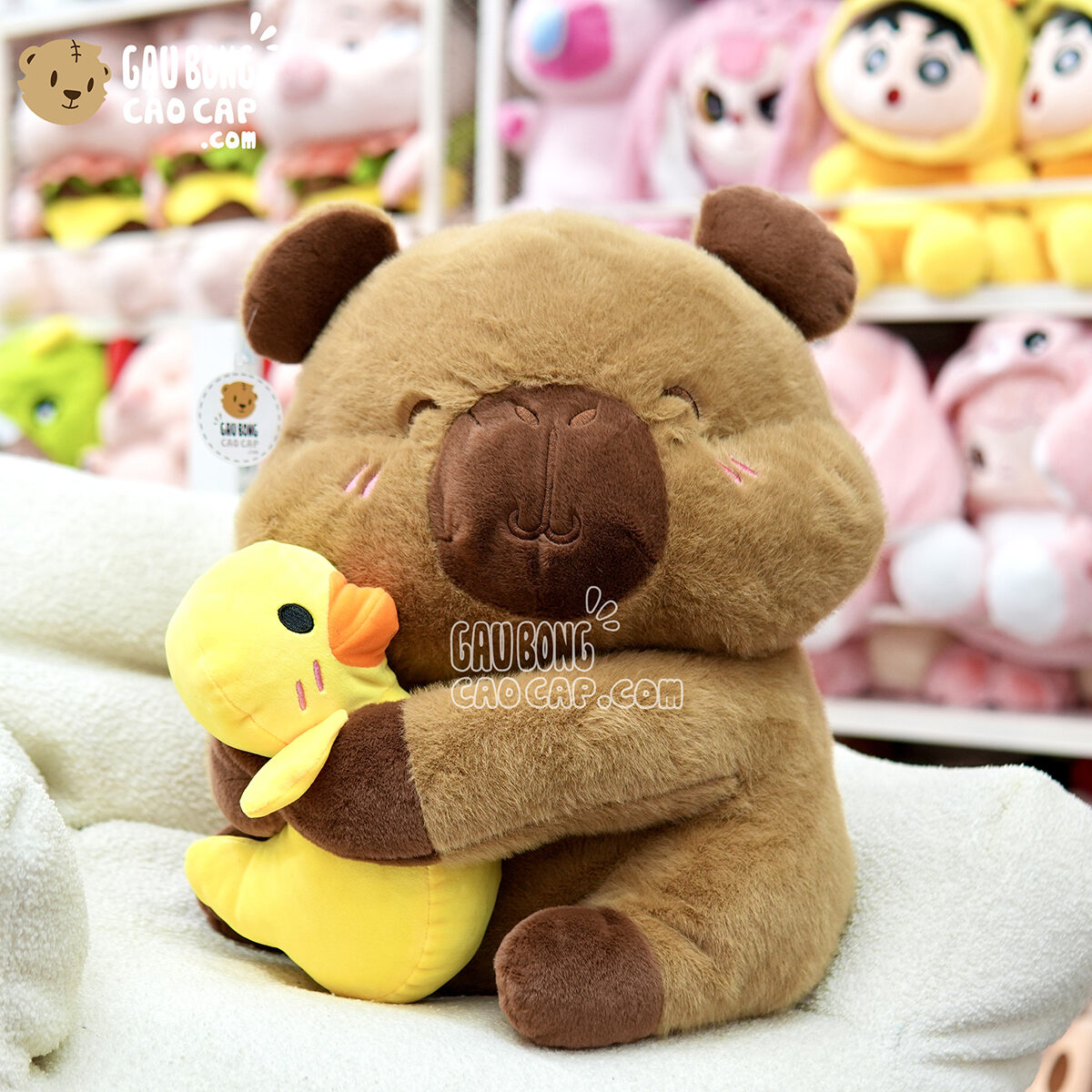 Gấu Bông Capybara mũm mĩm ôm Vịt